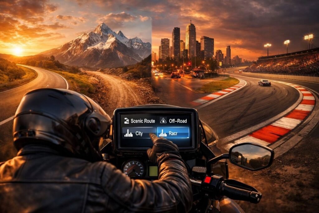 motorcycle GPS for different riding styles touring adv commuting track