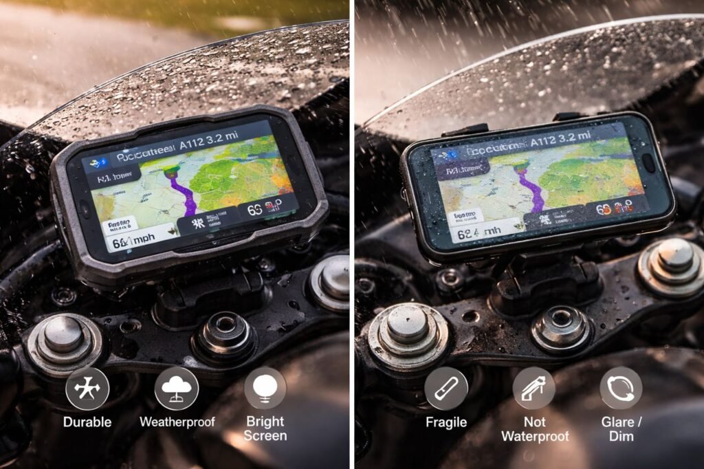 motorcycle GPS vs smartphone navigation comparison